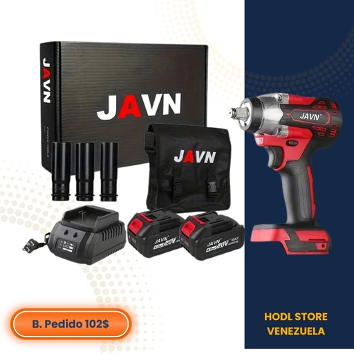 JAVN Llave de Impacto 20V + 2 Baterias (4Ah) [Bajo Pedido]